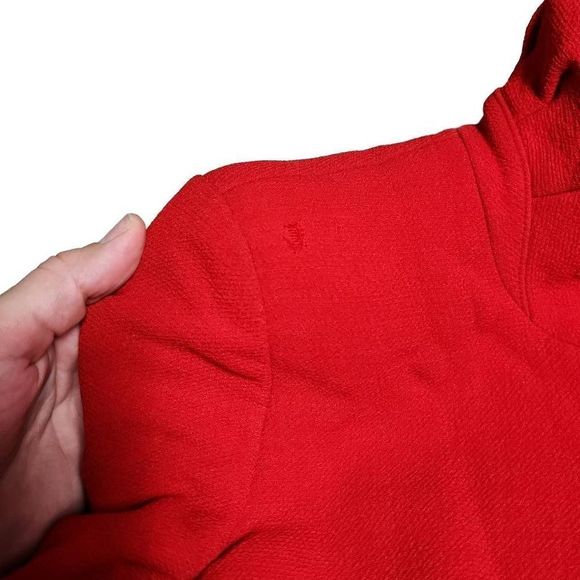 J crew wool blend red statement button long line women's coat - Picture 5 of 7